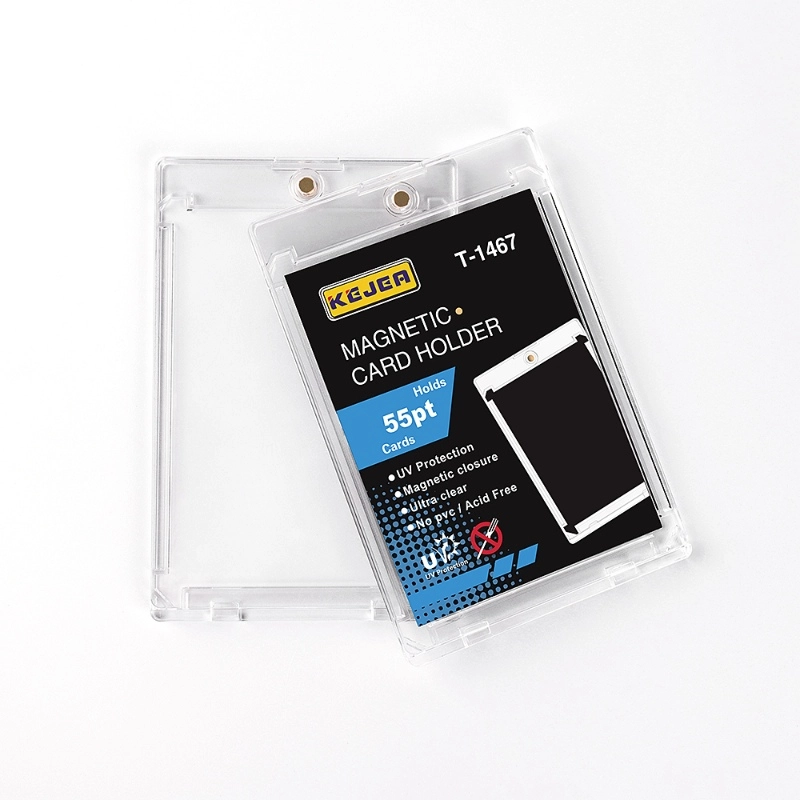 kejea uv protection 55pt magnetic card holder for premium sports trading card display