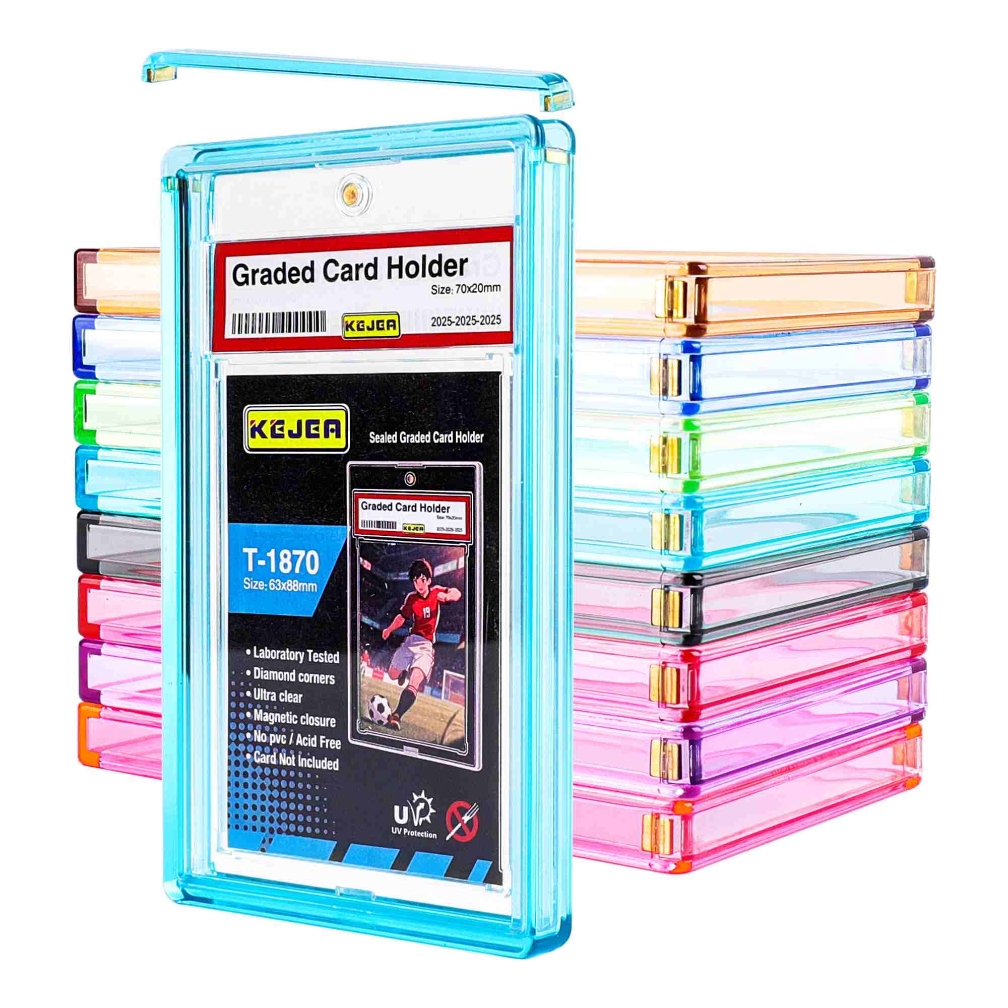Kejea UV Protection Magnetic Graded Card Slab Cover PC Material for PSA Graded Trading Card Storage Showcase Collection